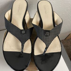 Calvin Klein Gemma Wedge Platform Sandals Size 9.5M EUC